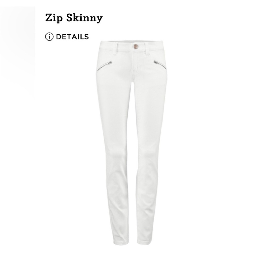 Zip Skinny White Pants